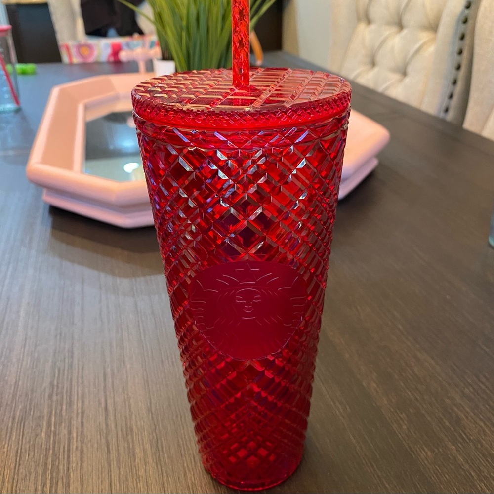 NWT Starbucks Venti Red Jeweled Cold Cup